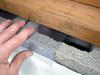 Clear plastic vapor barrier covering for block walls in Willingboro