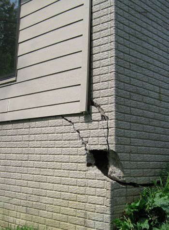 severe cracking of structural walls in East Orange