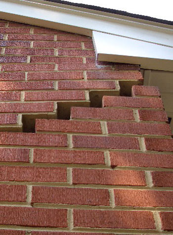 photo of a rotating foundation wall with cracks in Linden, NJ