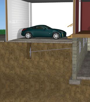 Graphic depiction of a street creep repair in a Kearney, NJ home