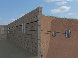 A graphic illustration of a foundation wall system installed in East Brunswick, NJ
