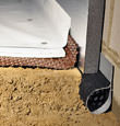 Toms River installation of SilverGlo™ insulation with our crawl space pipe, drainage matting, floor insulation, and crawl space moisture barrier.