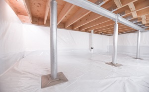 Crawl space structural support jacks installed in Hoboken