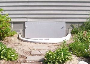 plastic crawl space access well installed in a Jersey City crawl space